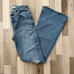 Good American distressed flare jeans
